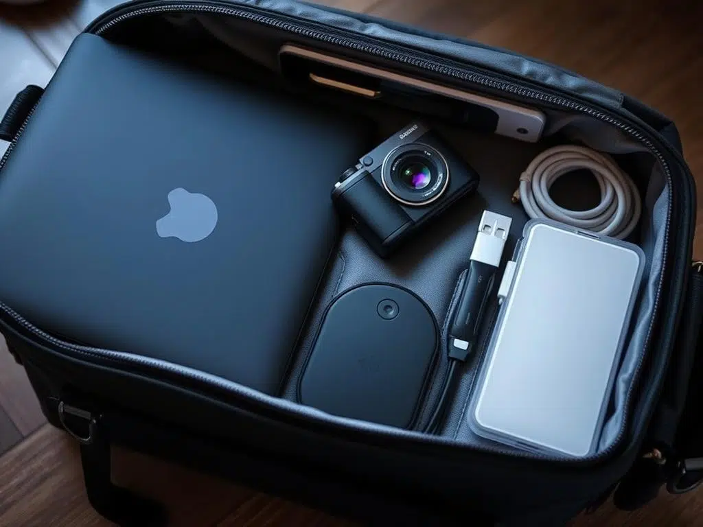 مستلزمات حقيبة السفر الإلكترونية